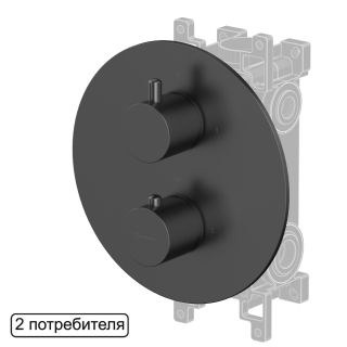 Смеситель термостат скрытого монтажа на 2 потребителя WHITECROSS Y Y1236GM оружейная сталь